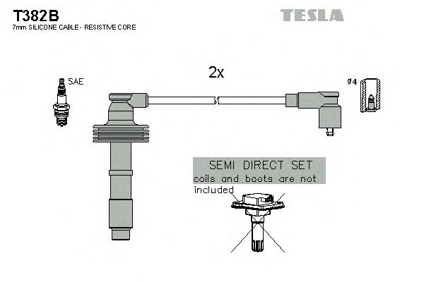 T382B Tesla juego de cables de encendido