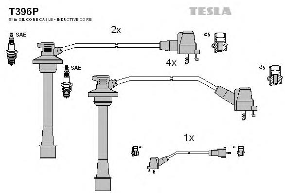 T396P Tesla juego de cables de encendido