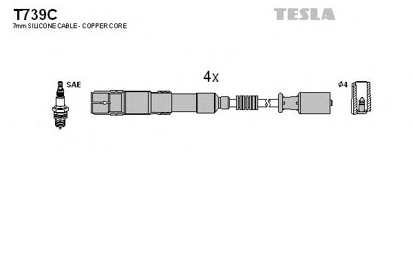 T739C Tesla juego de cables de encendido