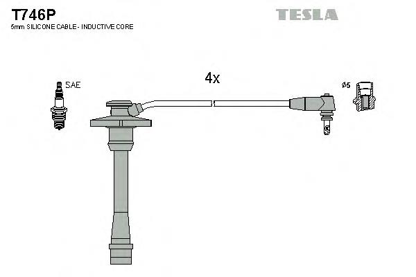 T746P Tesla juego de cables de encendido