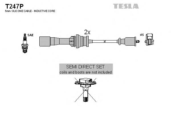 T247P Tesla juego de cables de encendido