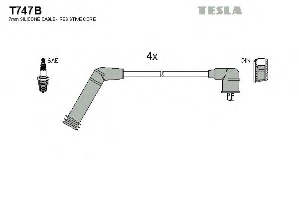 T747B Tesla juego de cables de encendido