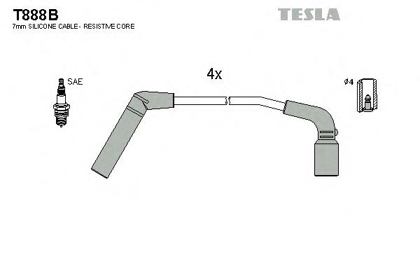 T888B Tesla juego de cables de encendido