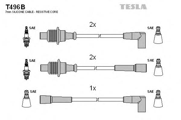 T496B Tesla juego de cables de encendido