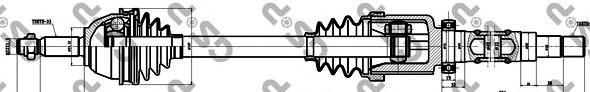 299042 GSP árbol de transmisión delantero derecho