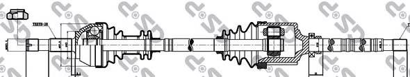 210068 GSP árbol de transmisión delantero izquierdo