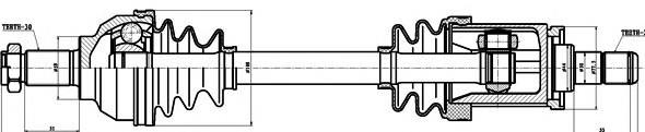 205047 GSP árbol de transmisión delantero izquierdo