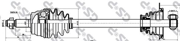 244012 GSP árbol de transmisión delantero izquierdo