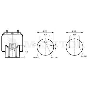 21221307 Arvin Meritor muelle neumático, suspensión