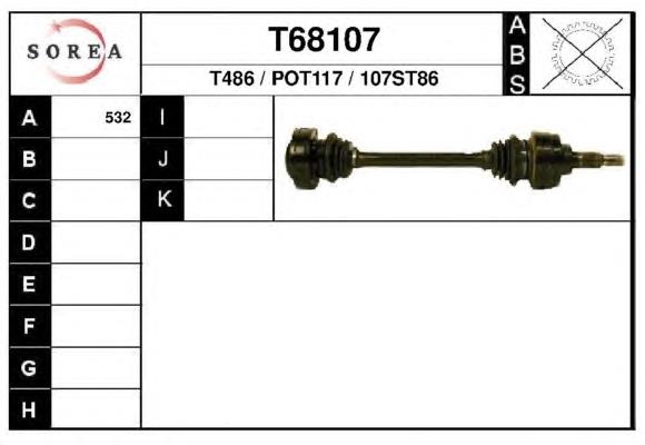 T68107 EAI árbol de transmisión delantero izquierdo