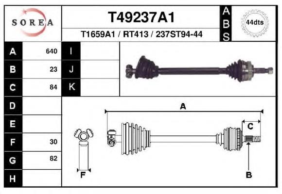 T49237A1 EAI árbol de transmisión delantero izquierdo