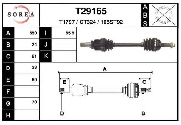 434200H010A Toyota árbol de transmisión delantero izquierdo