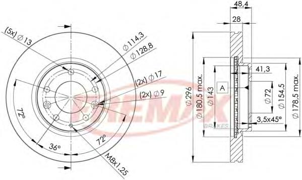 BD2063 Fremax freno de disco delantero