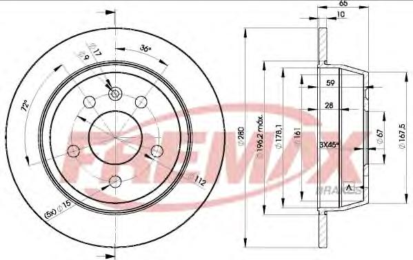 BD6381 Fremax disco de freno trasero