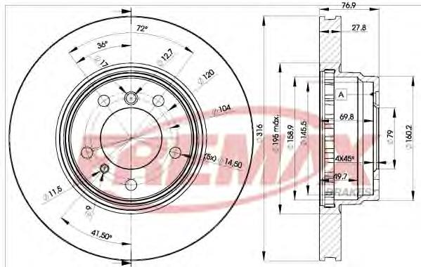 BD2093 Fremax freno de disco delantero