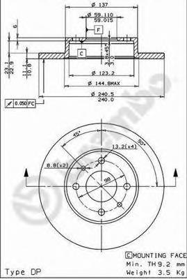 14138E AP disco de freno trasero