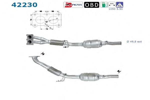 42230 AS/Auto Storm silenciador delantero