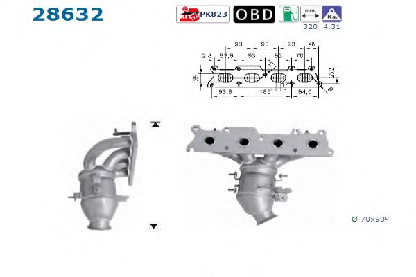 28632 AS/Auto Storm colector de escape, sistema de escape