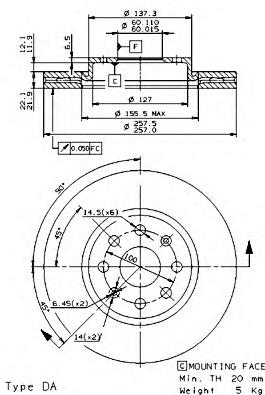 24980E AP freno de disco delantero