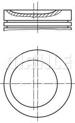 Pistón completo para 1 cilindro, cota de reparación + 0,25 mm 812101 Mahle Original