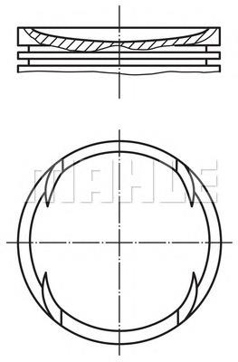 Pistón completo para 1 cilindro, STD 14000 Mahle Original