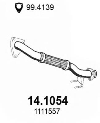 14.1054 Asso tubo de admisión del silenciador de escape delantero