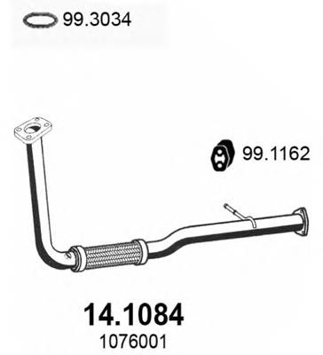14.1084 Asso tubo de admisión del silenciador de escape delantero