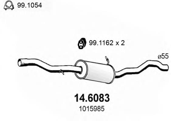  Silenciador del medio para Volkswagen Sharan 1 