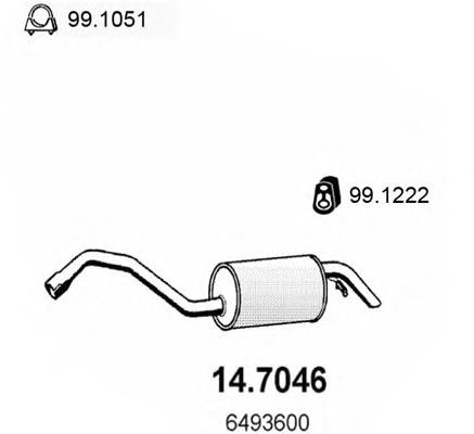 14.7046 Asso silenciador posterior