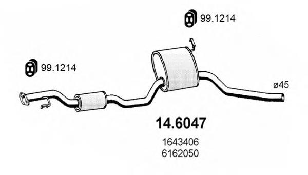 1507228 Ford silenciador del medio