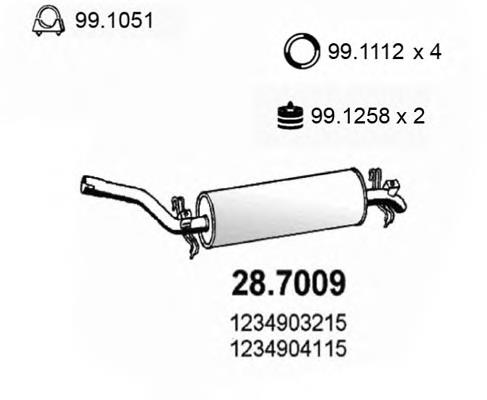  Silenciador posterior para Mercedes E W123