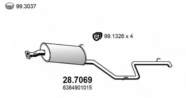 28.7069 Asso silenciador posterior