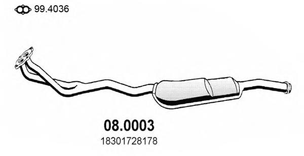 08.0003 Asso silenciador delantero