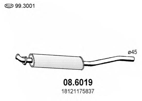  Silenciador del medio para BMW 5 E28