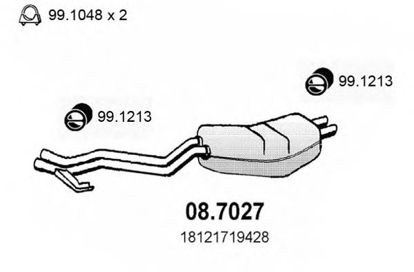 08.7027 Asso silenciador posterior