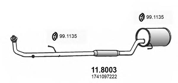  Silenciador del medio para Daihatsu YRV M2