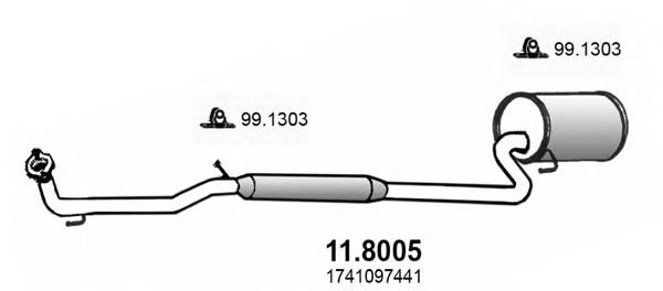 Silenciador delantero 118005 Asso