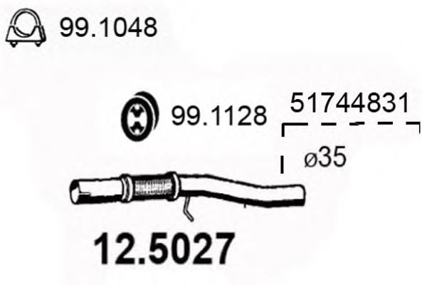 73501492 Fiat/Alfa/Lancia silenciador del medio