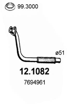 7694961 Fiat/Alfa/Lancia tubo de admisión del silenciador de escape delantero