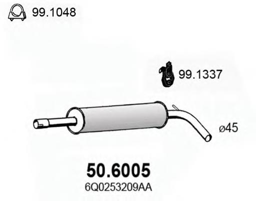 Silenciador del medio 506005 Asso