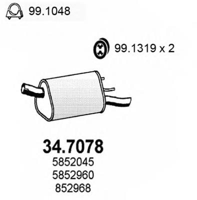 34.7078 Asso silenciador posterior