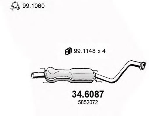 34.6087 Asso silenciador posterior