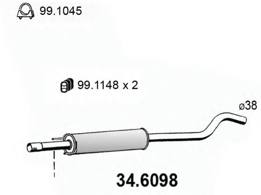  Silenciador del medio para Opel Corsa F08, F68