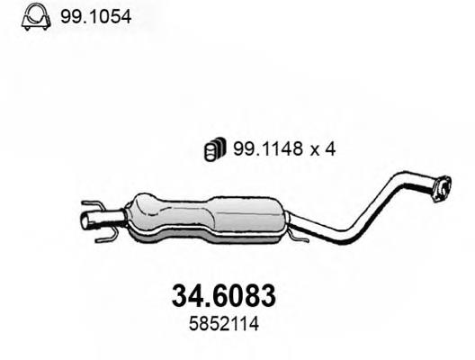 5852201 Opel silenciador del medio