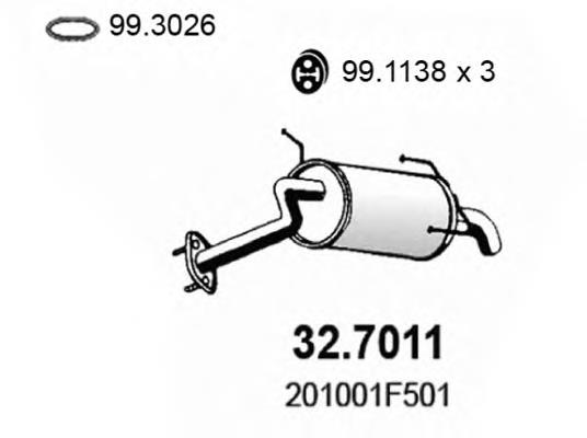 32.7011 Asso silenciador posterior