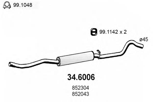 34.6006 Asso pastillas de freno delanteras