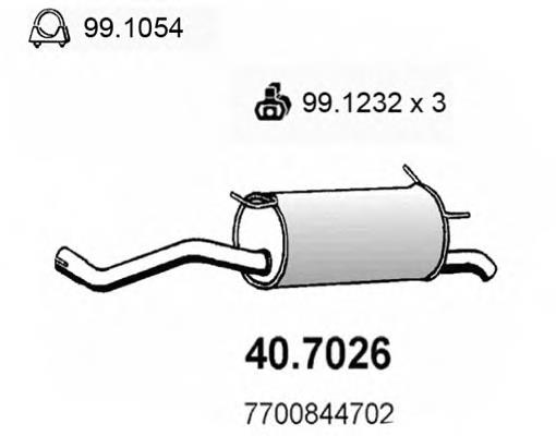 40.7026 Asso silenciador posterior