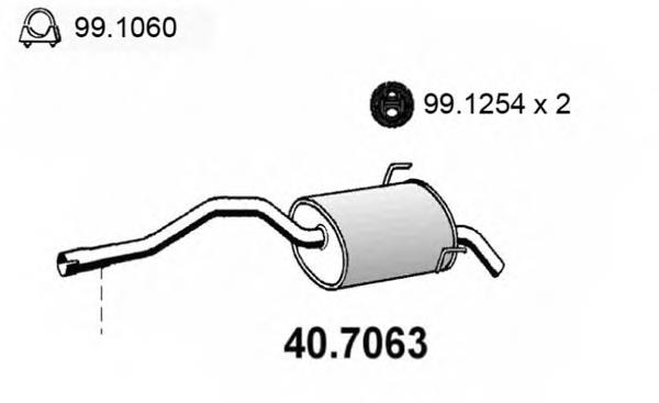 40.7063 Asso silenciador posterior