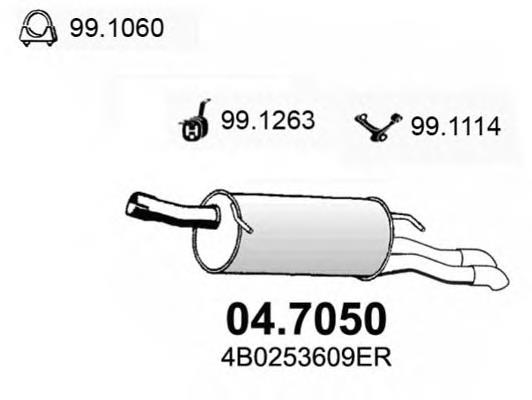 Silenciador posterior 047050 Asso