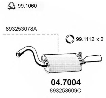 04.7004 Asso silenciador posterior